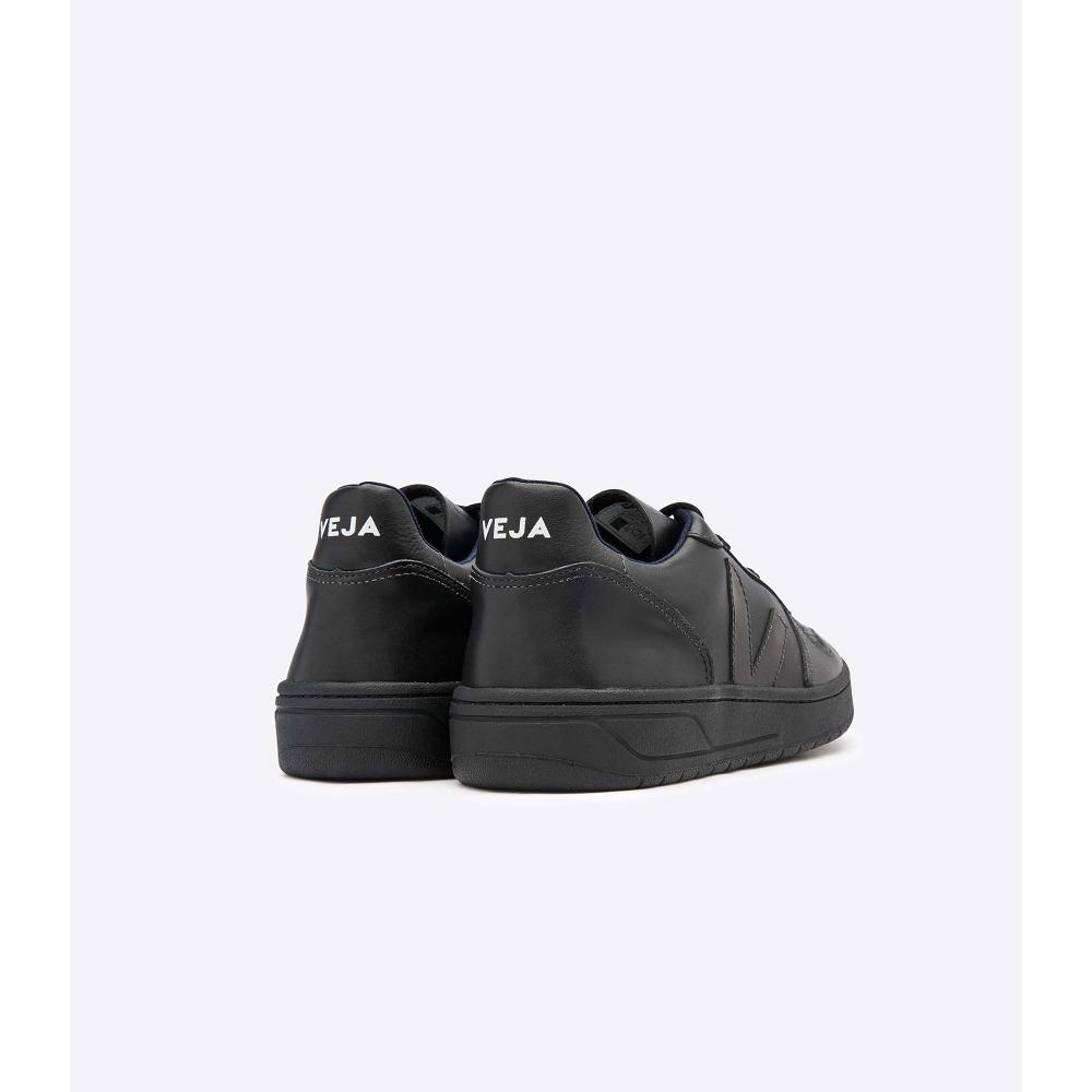 Veja V-10 LEATHER Women's Sneakers Black | CA 648GSO